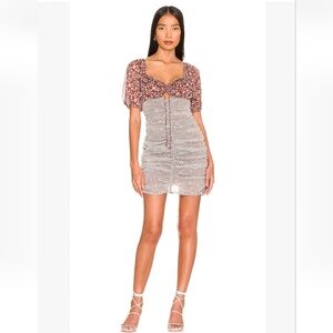 FREE PEOPLE TESSA FLORAL PRINT RUCHED DRESS SZ LG NWT MSRP $108
